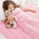 Kivik Weighted Blanket 3 lbs, Small Weighted Blanket 3 Pounds, Mini Heavy Blanket Throw, Breathable Cooling & Warm Blankets, Machine Washable, 36x48 Inches Pink