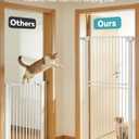 No Pawblems 55" Extra Tall Pet Gate for Cat/Dog, 31.5-48" Wide Auto Close Tall Cat Gate with 25.6" Wide Walk-Thru Door Opening, 1.37" Ultra Narrow Spacing, NO Drilling Pressure Mounted, White
