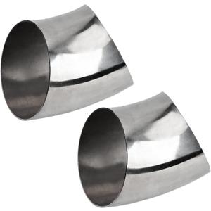 4 Inch Stainless Steel Exhaust Bend Tube 45, 2 Pcs Thicken 1.5mm 304 Stainless Steel Exhaust Elbow Pipe for Car Modified Exhaust System