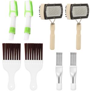 8Pcs Condenser Fin Cleaning Brush Versatile Assorted Style AC Coil Cleaner for Air Conditioner Refrigerator Automotive