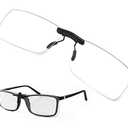 FONHCOO Clip on Blue Light Blocking Glasses Womens Mens Over Prescription Glasses Frameless Lens Anti Eyestrain Headaches UV Filter Computer Gamer Eyeglasses Transparent