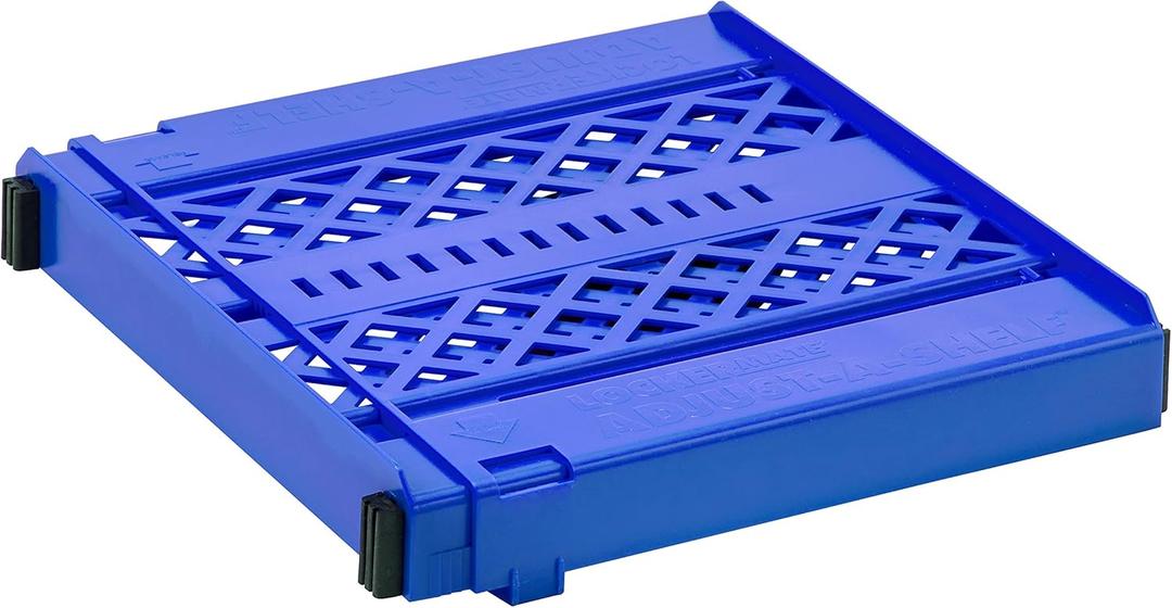LockerMate Adjust-A-Shelf Locker Shelf, Easy to Use, Extends to Fit Your Locker, Blue