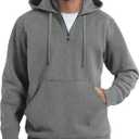 COOFANDY Mens Knitted Hoodie Sweater Long Sleeve Turtleneck Quarter Zip Pullover Sweaters with Pocket (M)