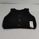 Saodimallsu Womens Cropped Sweater Vest V Neck Button Down Y2k Crop Knit Summer Trendy Sleeveless Chunky Tank Tops M