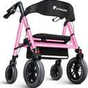 Heavy-Duty Walkers for Seniors with seat,450Lb Bariatric Rollator Walker