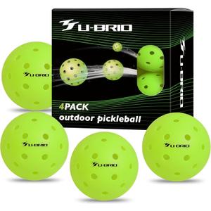 Pro-Grade 40-Hole One-Piece Outdoor Pickleball Balls 3/4/12 Pack - Pro-Player Tested with Wind-Resistant Design, High-Visibility & 300+ Hit Durability for Competitive Play