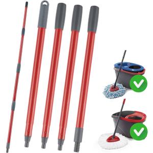 Spin Mop Replacement Handle Compatible with O-Cedar Spin Mop & Bucket System, 4-Section 30" to 58" Mops Handle Replacement Stick for Floor Cleaning, Mops Head & Base not Include (American Threaded Joint)