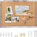 Cork Board Bulletin Board, 23.6x15.7 inches Decorative Hanging Framed Cork Boards for Walls, Pin Board Vision Board for School Home Office, Bulletin Board with White Wood Frame (WH,4060,1p) (Natural)