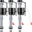 Universal Toilet Fill Valve Replacement Kit, Toilet Repair Kit Inside Tank, Height Adjustable & Water-Saving, Quiet & Anti-Siphon, Easy to Install (3-Pack)