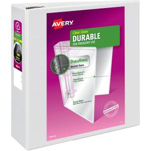 Avery Durable View 3 Ring Binder, 4 Inch EZD Rings, 1 White Binder (09801)