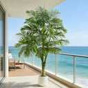 Artificial Golden Cane Palm Tree 6FT Tall Fake Plant Large Tropical Palms Trees with 3 Realistic Trunks, Faux Palm Plant Artificial Tree in Pot for Indoor Outdoor Room Patio Office Home Decor