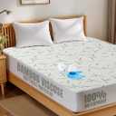 Utopia Bedding Waterproof Cooling Mattress Protector Twin Size, 200 GSM Viscose Made from Bamboo Mattress Cover, Fits 15 Inches Deep, Fitted Style with Stretchable Pockets