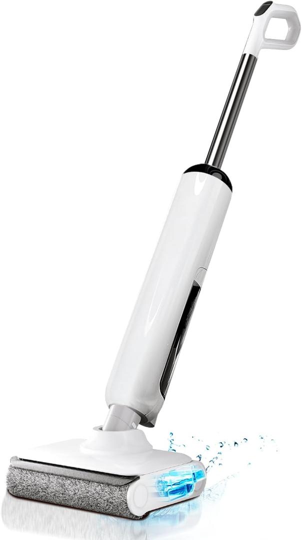 Wet Dry Vacuum Cleaner, 180 Lay-Flat Cordless Vacuum Mop Combo with Edge Cleaning, All-in-One Floor Cleaner for Hard Floors, Self-Cleaning, 35mins Runtime, LED Display, Voice Prompts