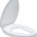 R&T Elongated Toilet Seat with Built in Potty Training Seat, Slow Close Toddler Seat Fits both Adult and Child, Easy To Install & Clean