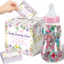 Glenmal 52 Pcs Baby Shower Games Gift Sets Large Baby Bottle for Shower Game Guess How Many Candies Decorations for Gender Reveal(Butterfly)
