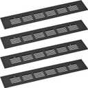 uxcell 4pcs Rectangle Ventilation Grille Aluminum Alloy Mesh Air Vent Cover Louvered Ventilation Cover for Cabinet Wardrobe Shoe Cabinet Closet, 250x50mm/9.84"x1.97"