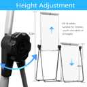 KIZZBY Double Sided White Board with Stand - 40" x 28" Portable Magnetic Flip Easel Whiteboard U-Stand Height Adjustable & 360° Rotation Dry Erase Board for Home Office Classroom