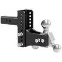 TangMiGe Adjustable Trailer Hitch Ball Mount, Tri-Ball (1-7/8", 2", 2-5/16"), Fits 2.5" 2.5 inch Receiver, 8" 8 inch Drop & Rise, Tow & Stow Hitches (2.5" Receiver 8" Drop)