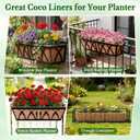 Halatool 4 Pack 24 Inch Window Box Liners, Pre-Formed Coco Fiber Replacement Liner, Natural Coconut Coir Planter Liners for Wall, Hanging Basket, Flower Pot, Fence and Railing