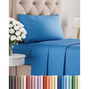 Twin XL Size 3 Piece Sheet Set - Comfy Breathable & Cooling Bed Sheets Set - Hotel Luxury Bedding for Women, Men, Kids, Teens, Boys & Girls - Deep Pockets, Soft, Wrinkle Free - Oeko-Tex - Royal Blue