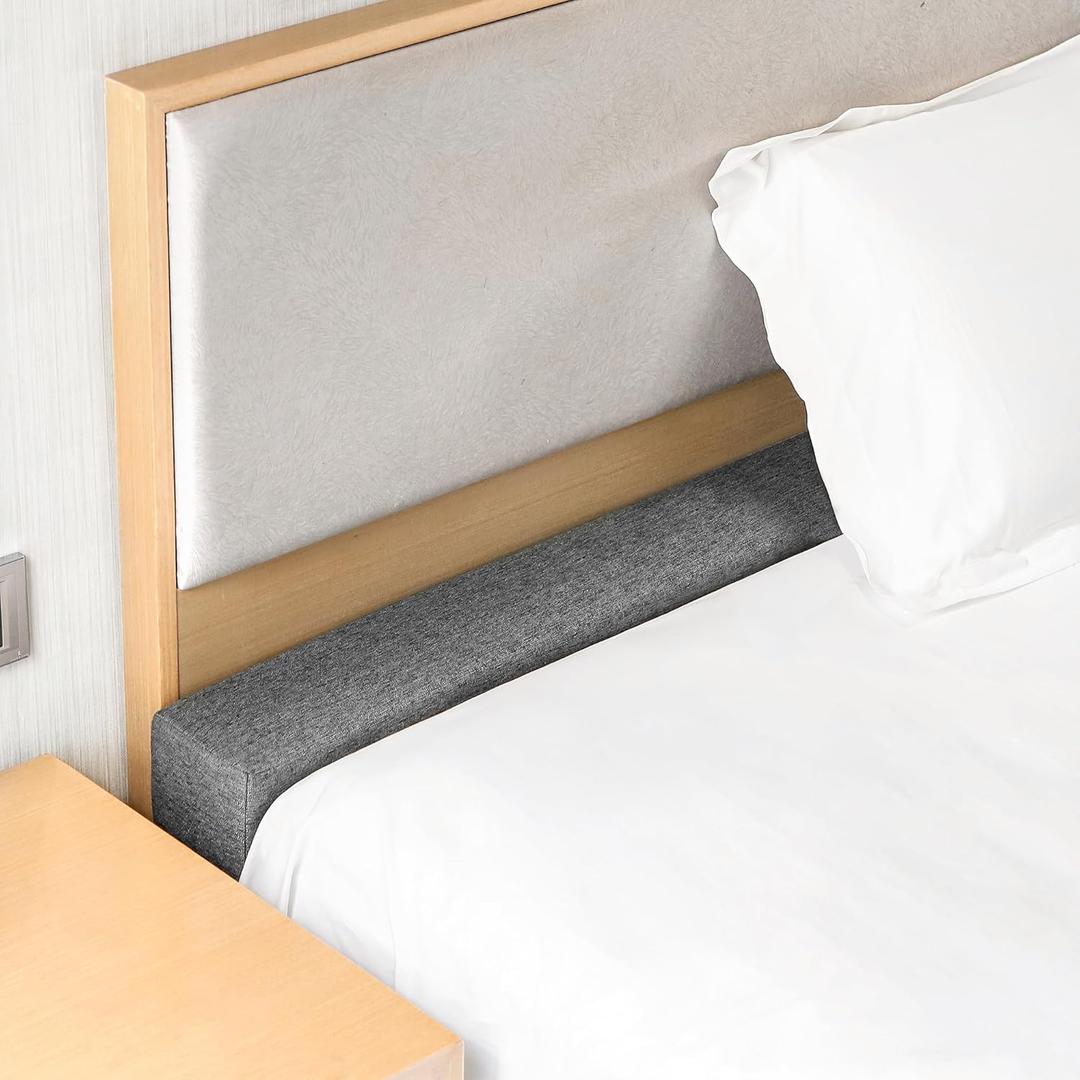 DEEPSHARK Bed Gap Filler for King Mattress, High-Density 45D Sponge, Removable and Washable Cover, Mattress Extender Filler for Headboard Gap, Bed Space Crack, Wall(78"4"12", King) (Grey)