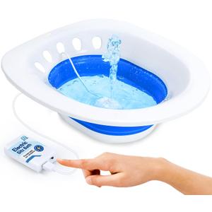 Electric Sitz Bath for Toilet Seat - Suitable for Pregnant Women and Perineal Care, Hemorrhoids, Sits Bath Kit for Women, Perineal Soaking - Yoni Steam Seat - Collapsible (Electric Sky-blue)