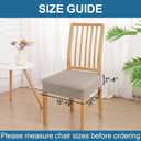 Smiry Waterproof Seat Covers for Dining Room Chairs Set of 8, Stretch Jacquard Removable Washable Chair Seat Slipcovers Protector, No Rear Covers, Taupe