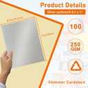 Guakicae 100 Sheets Silver Shimmer Cardstock 8.5 x 11 Metallic Paper, 92lb Heavyweight Certificate Paper Card Stock for Wedding Invitations, Crafting, Thank You Cards, Business Cards, Graduations