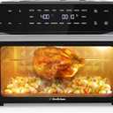 32QT Extra Large Air Fryer, 19-In-1 Air Fryer Toaster Oven Combo with Rotisserie and Dehydrator, Digital Convection Oven Countertop Airfryer Fit 13" Pizza, 6 Accessories, 1800w (Black)