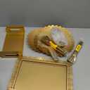 ELIMTEC Gold Cake Stand Metal Dessert Table Display Set Tiered Cupcake Holder Fruit Candy Donut Plate Serving Tower Tray Platter (Gold)