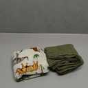 LifeTree Muslin Swaddle Blankets, Woodland Baby Swaddling Receiving Blanket for Boys & Girls, 70% Viscose from Bamboo and 30% Cotton, Large 47 x 47 inches Safari Jungle/Olive Green