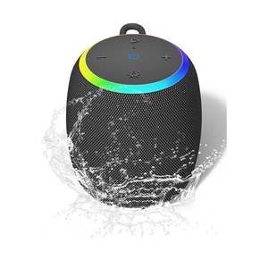 Bluetooth Speaker, Portable Wireless Bluetooth 5.3, 15W Clear Bass, IPX6 Waterproof, LED Lights, AUX/TF/USB, Dual TWS Pairing, 12H Playtime, Small Speakers for Home Outdoor Beach, Ideal Gift