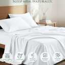 Royale Linens 100% Organic Cotton King Size Flat Sheet Only - Percale Top Sheets - King Flat Sheet Sold Separately - Lightweight & Super Soft 100% Cotton White Bed Sheets Only (105" x 102", White)