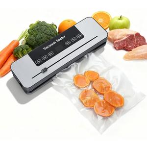 Food Vacuum Sealer Machine,Compact Design, 5-in-1 Food Sealer,10s Dry,Sealing,Double Seal Mode, Built-in Cutter, with 30 Vacuum Bags (Black）