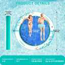 Inflatable Water Hammock Floating Dock 8 FT with Mesh, Tanning Pool Raft Round Ring for Adults, Float Platform for Lake and Beach with Water Ladder and Cup Holder