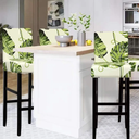 Jacquard Bar Chair Stool Cover - 4 Pack Stretch Bar Stool Covers With Backs Barstool Slipcovers Bar Stool Chair Covers Chair Slipcover Pattern For Short Swivel Dining Chair Counter Height Side Chairs