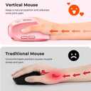 MEETION Pink Wireless Ergonomic Mouse, Bluetooth Vertical Rechargeable Mice, 4 Adjustable DPI 800-2400, Bluetooth 5.2+5.2+USB Mouse for Windows/Mac, for Laptop/PC/Desktop/Computer/iPad