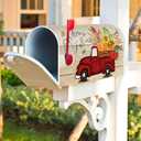 Texupday Welcome Fall Red Truck Sunflower Pumpkin Harvest Mailbox Cover with Magnetic Strip Autumn Thanksgiving Mailbox Wraps Post Letter Box Cover Standard Size 21" X 18" Garden Outdoor Yard Decor