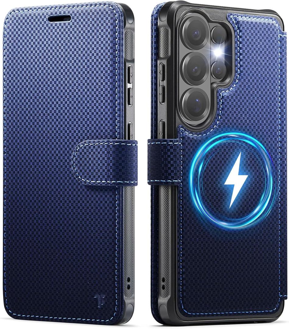 for Samsung Galaxy S26 Ultra Wallet Case Compatible with Magsafe, Magnetic RFID Blocking Card Holder Women Men Shockproof Wallet Phone Cover for Galaxy S26 Ultra 6.9", Blue