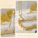 2-Compartment Transparent Silverware Organizer, Drip Tray, Suspended Utensil Caddy for Forks, Spoons, Knives, Elegant Cutlery Holder for Kitchen Countertop, Party Use