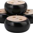 30mm Height Pack of 4 Black Eucalyptus Wood Round Bun Furniture Feet Sofa Cabinet Couch Legs