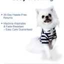 Striped Dog Shirts for Small Medium Dogs - Summer Mellow Collared Polo T Shirt Puppy Cotton Clothes Cats for Cute Boy Girl Pets, Navy Blue, Small