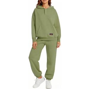 Womens 2 Piece Sweatsuit Set, 2025 Casual Long Sleeve Hoodie with Loose Wide Leg Sweatpants for Fall and Winter