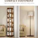 6 Tier Rotating Solid Wood Bookshelf, Spinning Bookshelf Lazy Susan on Wheels, Circular Book Shelf Rotating, Revolving 360 Book Shelf for Small Spaces, Corner Book Shelf for Bedroom (Walnut)