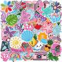 Lyrow 72 Pcs Summer Iron on Patches Hawaii Beach Embroidered Patches Cute Sea Animal Sew on Applique Decorative for Trucker Hat Backpacks Clothes, 36 Styles