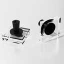 Crystal Brushed 8 Cabinets Pulls Knob, Kitchen Cabinet Drawer Knobs Solid Base Closet Cupboard Dresser Drawers Hardware Handles, Square Bathroom Bedroom Pull Single Hole Satin Brass Knobs (Black-8 pack)