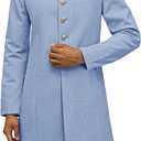 Runcati Mens Kurta Coats Indian Mandarin Collar Attire Ethnic Outfits Wedding Festive Party Clothing Casual Kaftan Robe (Blue, L)