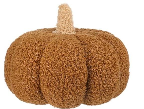 Beeveer 1 Pc Fall Thanksgiving Pumpkin Pillows Sherpa Plush Stuffed Pumpkin Throw Pillows Soft Autumn Cushion Neutral Cozy Thanksgiving Decor for Home Bedroom Sofa Couch Living Room(Fashion Color)
