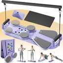 Pilates Board - Pilates Reformer Set, 7 in 1 Pilates Boards for Home Workout, Portable and Foldable Pilates Reformers Machine, Multifunctional Pilates Board for Women (Purple)