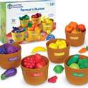 Learning Resources Farmer's Market Color Sorting Set - Play Food for Kids, Toddler Stacking Toys, Grocery and Kitchen Play Toys , Montessori, Fine Motor Skills , Gifts for Boys And Girls